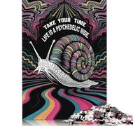 Psychedelic Snail Ride Puzzle Friendly Materials 100% Recycled Cardboard Jigsaw Puzzle for Women Men Unique Gift 1000pcs (75x50cm)