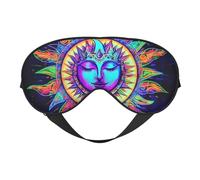 Psychedelic Space Neon Print Sleep Mask with Adjustable Strap, Comfortable Eye Cover for Travel, Yoga, Napping, Sleeping & Relaxation