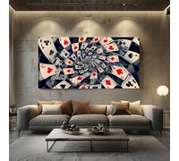 Psychedelic Spiral Extra Large Wall Decor Abstract Vortex Canvas Modern Canvas Prints Game Swirl Abstract Painting for Kitchen Office Restaurant, Frameless 60x120 cm