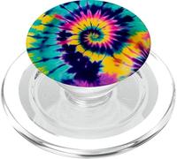 Psychedelic Spiral Tie-Dye Case, Yellow, Pink, Blue & Purple PopSockets PopGrip for MagSafe