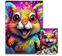Psychedelic Squirrel 1000 Piece Jigsaw Jigsaw Puzzles Challenging Brain Teaser, Family Activity, Home Decor, 26X38CM/10.23x14.96inch