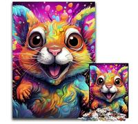 Psychedelic Squirrel 1000Pc Adults Jigsaw Puzzle Jigsaw Puzzles Relaxing Entertainment, Home Decor 50x75CM/19.68x29.52inch