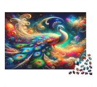 Psychedelic Squirrel Jigsaw Puzzle Rainbow Fur Creature 1000Pc Recycled Paper Adults Jigsaws Challenging Hard Game Exercising Hands-on Skills Home Fun Gift 52x38cm/1000pcs