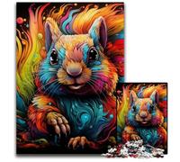 Psychedelic Squirrel Jigsaw Puzzles for Adults, 1000 Piece Wooden Jigsaw Puzzles for Adults Challenging Brain Teaser for Teenagers, Family Game Night Fun 50x75CM/19.68x29.52inch