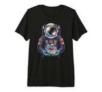 Psychedelic Star Voyager Holding a Glowing Mushroom Flora Premium T-Shirt