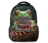 Psychedelic Starlight Purple Frog Print Kids Backpack Unisex Fashion Tropical Rainy Night Starry Sky Bookbag 16 inch (print 3)