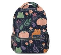 Psychedelic Starlight Purple Frog Print Kids Backpack Unisex Fashion Tropical Rainy Night Starry Sky Bookbag 16 inch (print 2)