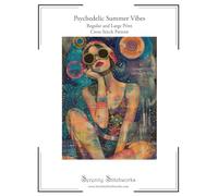 Psychedelic Summer Vibes Cross Stitch Pattern: Regular and Large Print Cross Stitch Pattern