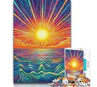 Psychedelic Sun Jigsaw Puzzles for Teenagers 1000 Pieces,Decompressing Intellectual Educational Toy Birthday Present,Gifts,Wall Art 38x26cm