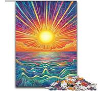 Psychedelic Sun Jigsaws 1000 Pieces for Adults, Learning Educational Toys Family Games Suitable for Desktop Decoration (26x38cm)
