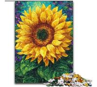 Psychedelic Sunflower Jigsaw Puzzles for Teenagers 1000 Piece, Pattern Assembly Fun at Home Activities, Birthday Present,Travel Gifts (26x38cm)