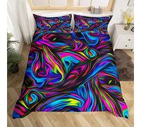 Psychedelic Swirl Kids Bedding Set Abstract Art Bedding Duvet Cover Set For Girls Women Artwork Circle Comforter Cover Set Fantastic Quilt Cover Dreamy Bedroom Quilt Cover 3Pcs Double Size