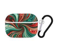 Psychedelic Swirl Pattern AirPod Pro Case, Anti Scratch Hard PC Cover with Keychain, AirPod Pro 2nd/1st Case Accessories for Women Men, White-Style