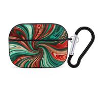 Psychedelic Swirl Pattern AirPod Pro Case, Anti Scratch Hard PC Cover with Keychain, AirPod Pro 2nd/1st Case Accessories for Women Men, Black-Style