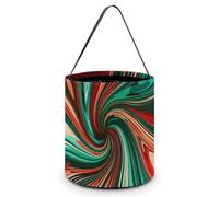 Psychedelic Swirl Pattern Candy Bucket, Reusable Halloween Trick Or Treat Bags with Handle, Portable Candy Bag for Christmas, Party & Holiday Gift