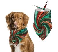 Psychedelic Swirl Pattern Dog Bandanas for Feeding Grooming, Triangle Pet Bibs Washable Pets Scarf for Cats & Dogs