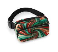 Psychedelic Swirl Pattern Waist Bag Fashion Fanny Bag with Adjustable Strap for Outdoor Workout Cycling Unisex, white, 20x13cm, Waist Bag