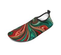 Psychedelic Swirl Pattern Water Shoes for Men Women, Lightweight Stretch Swim Shoes with Anti-Slip Rubber Sole, Quick-Dry Aqua Socks for Pool, Beach, Surfing, Style, 4 Women/4 Men