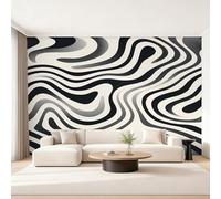Psychedelic Swirl Photo Wallpaper for Bedroom, Optical Illusion Wall Mural for Living Room, Black and White Wallpaper 400x280 Nonwoven Wall Paper Home Decor W24