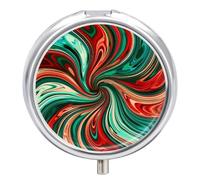Psychedelic Swirl Pill Box Case 3 Compartment Travel Medicine Pill Organizer 3x A Day Portable Vitamin Organizer with Mirror Small Pillbox for Purse & Pocket Cute Daily Medicine Container Metal Vitami