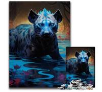 Psychedelic The Hyena 1000 Piece Jigsaw Jigsaw Puzzles for Adults Brain-Challenging DIY Decorative Game, Family Interactive Toy 50x75CM/19.68x29.52inch