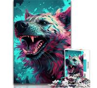 Psychedelic The Hyena 1000 Pieces Jigsaw Puzzles for Adults And Teens,Family Game Stress Reliever Difficult Challenge Artists Collection,Fine Art (50x75cm)