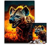 Psychedelic The Hyena Jigsaw Puzzles for Adults 1000 cardboard Puzzles Brain Teaser Game, Interactive Family Game, Suitable for Ages 14+ 26X38CM/10.23x14.96inch