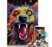 Psychedelic The Hyena Jigsaw Puzzles for Teenagers 1000 Piece,Educational Games Wall Decoration Unique Birthday And Xmas Gifts 38x26cm