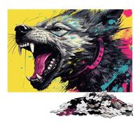 Psychedelic The Hyena JigsawPuzzle 1000 Pieces for Adults Challenging Puzzles Challenging DIY Brain Teaser for Teenagers 26X38CM/10.23x14.96inch