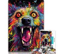 Psychedelic The Hyena Jigsaws 1000 Pieces for Teenagers,Stress Reliever Staycation Kill Time with Matching Poster And Trivia Sheet (38x26cm)