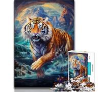Psychedelic Tiger Jigsaw Puzzles for Adults 1000 Jigsaws,Challenging Game Gifts for Is Ideal As A Gift for The Whole Family (38x26cm)