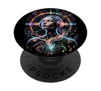 Psychedelic Trance Rave Colorful Art PopSockets Adhesive PopGrip