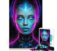 Psychedelic Trance Woman Jigsaw Puzzles for Adults1000 Piece Strengthen Memory Home Activity Clean Edge Festive Gift (38x26cm)