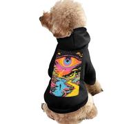 Psychedelic Trippy Evil Eye Casual Pet Hoodie Clothes for Dog Cat Coat Outfit with Hat