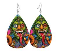 Psychedelic Trippy Mon-Ster Surreal Art Dangle Earrings Fun Earrings Creative Hanging For Beach Mother'S Day