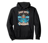 Psychedelic Trippy Retro Fishing Lover Fish Surreal Cosmic Pullover Hoodie