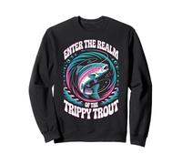 Psychedelic Trippy Retro Fishing Lover Fish Surreal Cosmic Sweatshirt