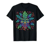 Psychedelic Trippy Wiccan Green Man Pagan Hippy T-Shirt