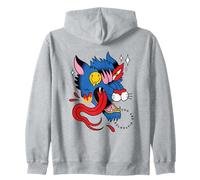 Psychedelic Trippy Wolf & Third Eye Art Zip Hoodie