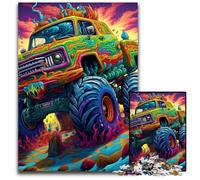 Psychedelic Truck Adult Jigsaw Puzzles 1000 Pieces cardboard Puzzles Brain Teaser Game for Teenagers, Perfect 26X38CM/10.23x14.96inch