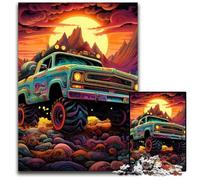 Psychedelic Truck Jigsaw Puzzles for Adults, 1000 Piece cardboard Jigsaw Puzzles for Adults Challenging Brain Teaser for Teenagers, Family Game Night Fun 26X38CM/10.23x14.96inch