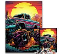 Psychedelic Truck JigsawPuzzle 1000 Pieces for Adults Challenging Puzzles Challenging DIY Brain Teaser for Teenagers 26X38CM/10.23x14.96inch