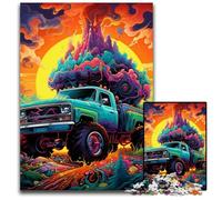 Psychedelic Truck Jigsaws 1000 Pieces for Adults cardboard Jigsaw Puzzles Ideal for Teenagers & Collectors, Travel Gift, Family Activity 26X38CM/10.23x14.96inch