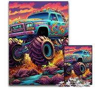 Psychedelic Truck Puzzles 1000 Pieces for Adults Jigsaw Puzzles for Adults Brain Challenge Gift, Educational Activity for Teenagers 26X38CM/10.23x14.96inch