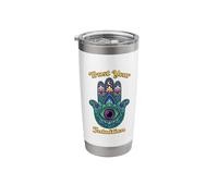 Psychedelic Trust Your Intuition Hamsa Hand Mandala Hippie Stainless Steel Insulated Tumbler