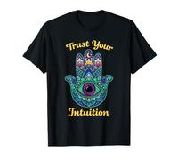 Psychedelic Trust Your Intuition Hamsa Hand Mandala Hippie T-Shirt