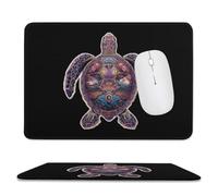 Psychedelic Turtle Mouse Pad with Stitched Edges 7.9"x9.4" | Non Slip Fashion Mouse Mat Portable Design for Desktop Laptop