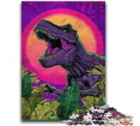 Psychedelic Tyrannosaurus Rex Jigsaw Puzzles for Adults Teenagers Jigsaws Puzzle,Help The Brain Exercise Addictive Toys to Cultivate Patience Suitable for Couples (50x75cm)