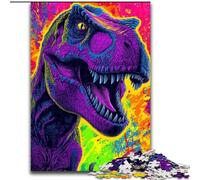 Psychedelic Tyrannosaurus Rex JigsawPuzzle 1000 Pieces for Teenagers, Educational Family Game Suitable for Desktop Decoration (50x75cm)