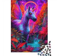 Psychedelic Unicorn in a Vibrant Forest Jigsaw Puzzle, 1000 Piece | For a puzzle gift during the festive season: Adult jigsaw puzzle with 1000 pieces creates puzzle time on colder days.